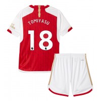 Arsenal Takehiro Tomiyasu #18 Replika babykläder Hemmaställ Barn 2023-24 Kortärmad (+ korta byxor)